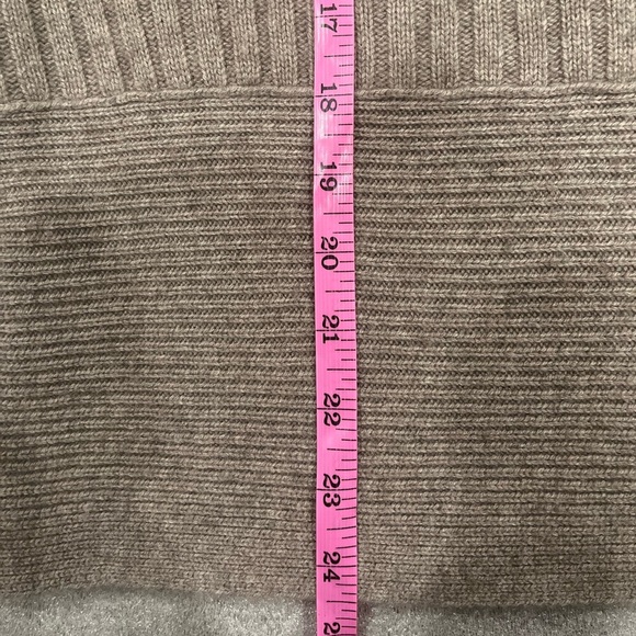 [XS]Repeat Oats Tan Funnel Neck Wool Cashmere Relaxed Fit SS Sweater - Picture 6 of 9